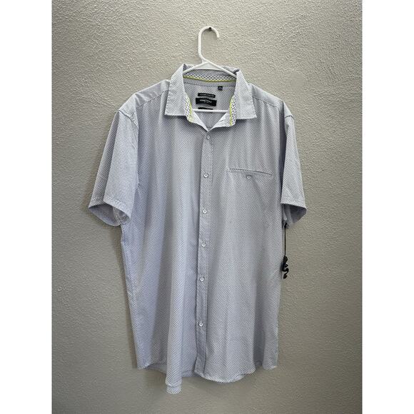 Kenneth Cole New York Mens Shirt Size XXL Slim Fit Short Sleeve Button Up NWTs - Picture 1 of 11